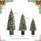 Set of 2/3 4ft/5ft/6ft Pre-Lit Pine Artificial Christmas Porch Tree with Decorative Urn Pot